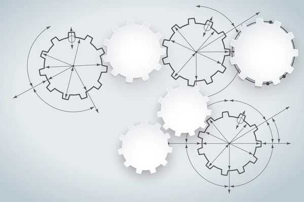 Engranajes en combate. Diseño de ingeniería abstracto fondo industrial con ruedas dentadas . — Archivo Imágenes Vectoriales