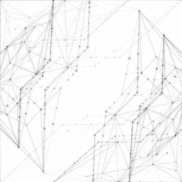 Abstracte achtergronden van moleculen lichtgrijze lijnen — Stockvector