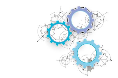 Nişan vites. Mühendislik endüstriyel arka plan bir cogwheels ile çizim.