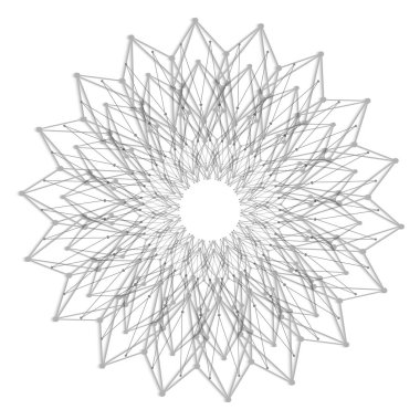 Vektör illustraction tasarım çiçek soyut stil moleküler yapısı