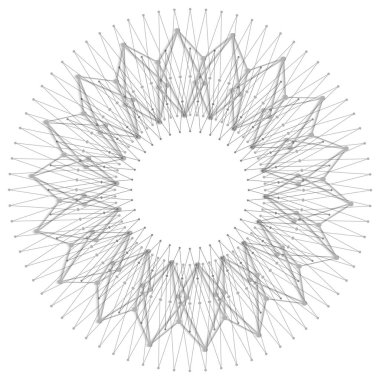 Vektör çizim tasarım çiçek soyut stil moleküler yapısı
