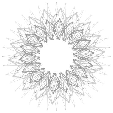 Vektör çizim tasarım çiçek soyut stil moleküler yapısı