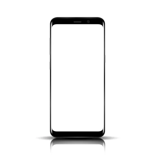 Akıllı telefon. Gerçekçi cep telefonu akıllı telefon ile arka plan üzerinde izole boş perde. Vektör çizim yazdırma ve web öğesi için.