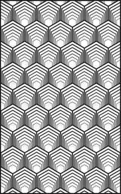 Vektör modern geometri desen altıgen, siyah ve beyaz soyut geometrik arka plan, modaya uygun yazıcı, tek renkli retro doku, hippi moda tasarımı