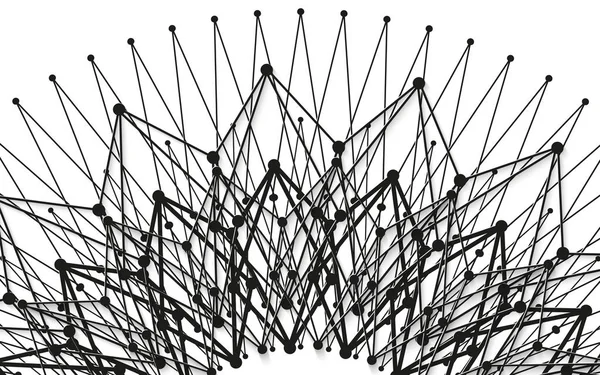 矢量插图设计花抽象风格分子结构 — 图库矢量图片