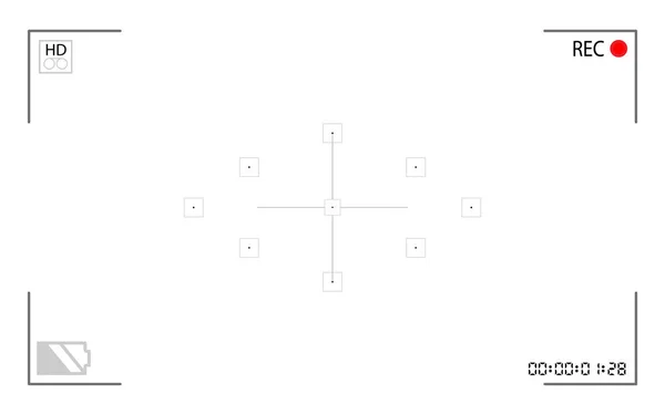 Sur fond caméra vidéo numérique moderne écran de mise au point isolé — Image vectorielle