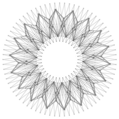 Vektör çizim tasarım çiçek soyut stil moleküler yapısı