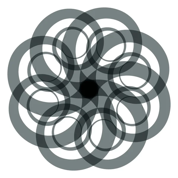 Illustrazione vettoriale disegno fiore astratto stile struttura molecolare — Vettoriale Stock