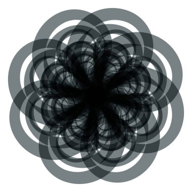 Vektör çizim tasarım çiçek soyut stil moleküler yapısı