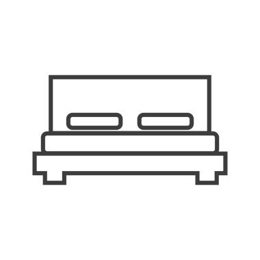 Vektör hostel işareti simgesi soyut yatak odası