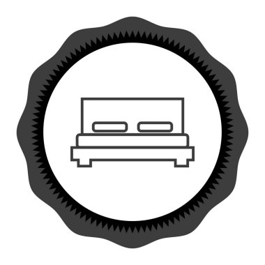 Vektör hostel işareti simgesi soyut yatak odası