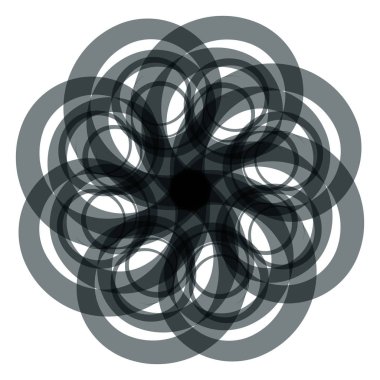 Vektör çizim tasarım çiçek soyut stil moleküler yapısı