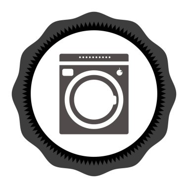 Giysi yıkama donatımı. Ev aletleri Modern çamaşır makinesi izole. Çamaşır makinesi.