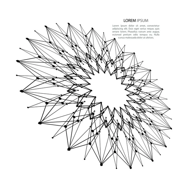 Illustration vectorielle conception fleur style abstrait structure moléculaire — Image vectorielle