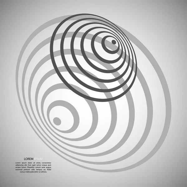 Tourbillon, trou noir, lignes radiales avec distorsion rotative. Spirale abstraite, forme de vortex, élément — Image vectorielle