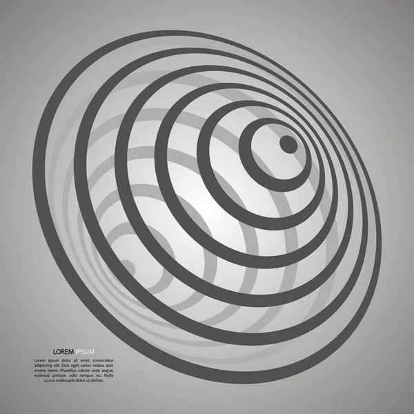 Whirlpool, buco nero, linee radiali con distorsione rotante. Spirale astratta, forma a vortice, elemento — Vettoriale Stock