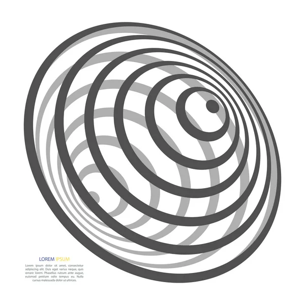 Whirlpool, fekete lyuk, torzítás forgó radiális sorokat. Absztrakt spirál, örvény alakú, elem — Stock Vector