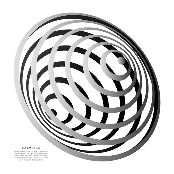 Hidromassagem, buraco negro, linhas radiais com distorção rotativa. Abstrato espiral, forma de vórtice, elemento — Vetor de Stock