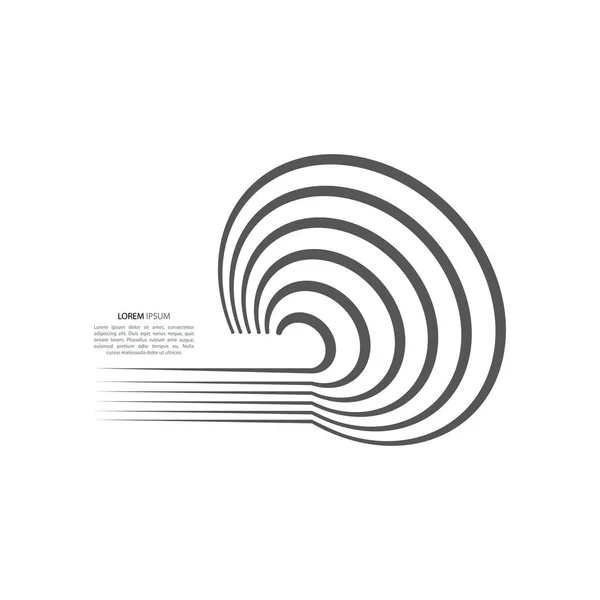 Hidromasaje, agujero negro, líneas radiales con distorsión rotatoria. Espiral abstracta, forma de vórtice, elemento — Archivo Imágenes Vectoriales
