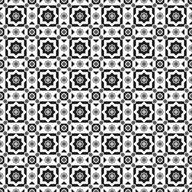 Dikişsiz siyah-beyaz desen arka plan soyut