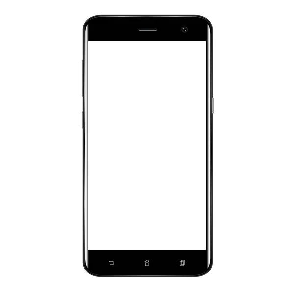 Teléfono inteligente. Teléfono inteligente realista del teléfono móvil con la pantalla en blanco aislada en el fondo. Ilustración vectorial para impresión y elemento web . — Vector de stock