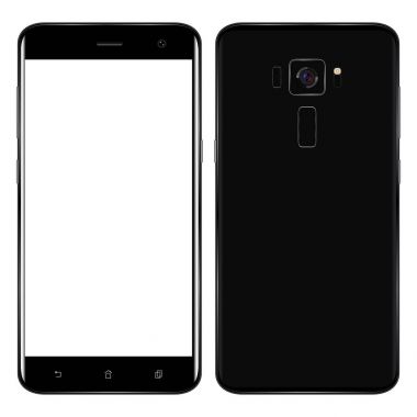 Akıllı telefon. Gerçekçi cep telefonu akıllı telefon ile arka plan üzerinde izole boş perde. Vektör çizim yazdırma ve web öğesi için.