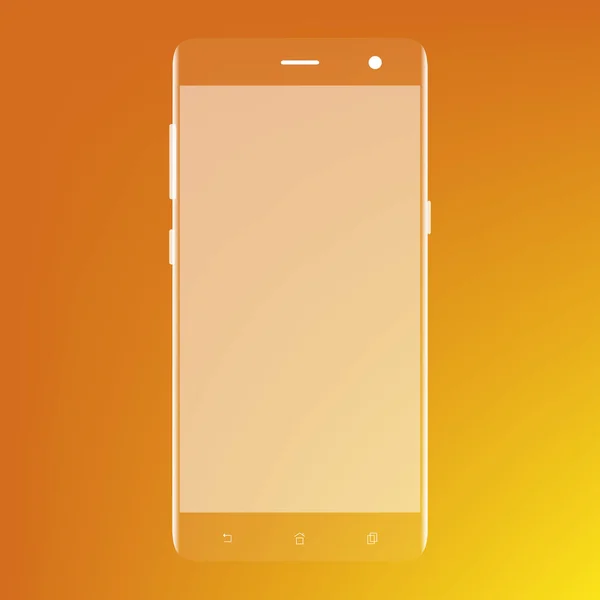 Slimme telefoon. Realistische GSM Smartphone met leeg scherm geïsoleerd op de achtergrond. Vectorillustratie voor afdrukken en web-element. — Stockvector