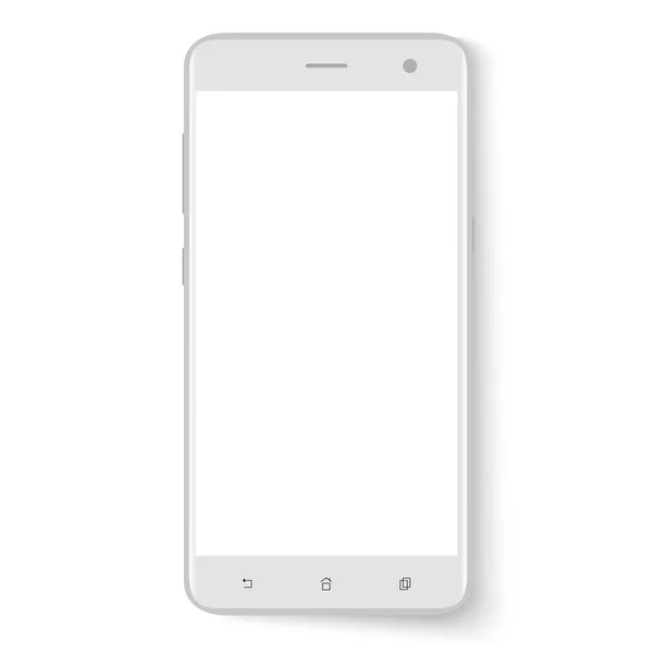 Slimme telefoon. Realistische GSM Smartphone met leeg scherm geïsoleerd op de achtergrond. Vectorillustratie voor afdrukken en web-element. — Stockvector