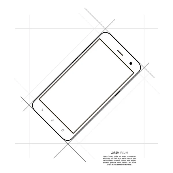 Un téléphone intelligent. Téléphone portable réaliste téléphone intelligent avec écran vide isolé en arrière-plan. Illustration vectorielle pour impression et élément web . — Image vectorielle