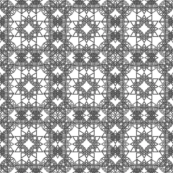 Vector moderno patrón de geometría hexágono, fondo geométrico abstracto, impresión de moda, monocromo textura retro, diseño de dibujos orientales — Archivo Imágenes Vectoriales