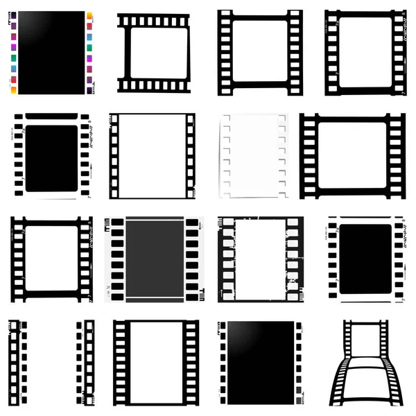 Filme, filme, foto, filmstrip conjunto de moldura de filme, ilustração — Fotografia de Stock
