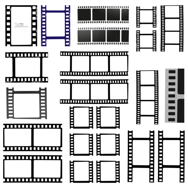 Película, película, foto, conjunto de tira de película de marco de película, ilustración — Foto de Stock