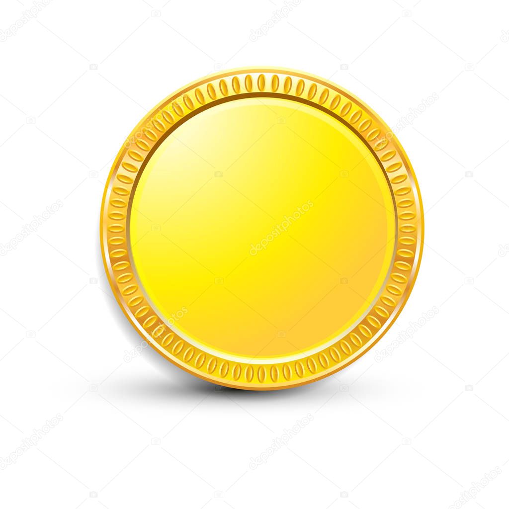 Coin on white background isolated object abstract