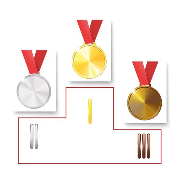 Medals isolated object on background — Stock Vector