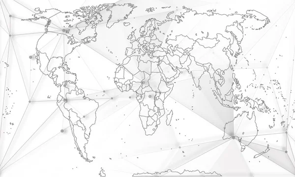 Mappa politica astratta del mondo — Vettoriale Stock