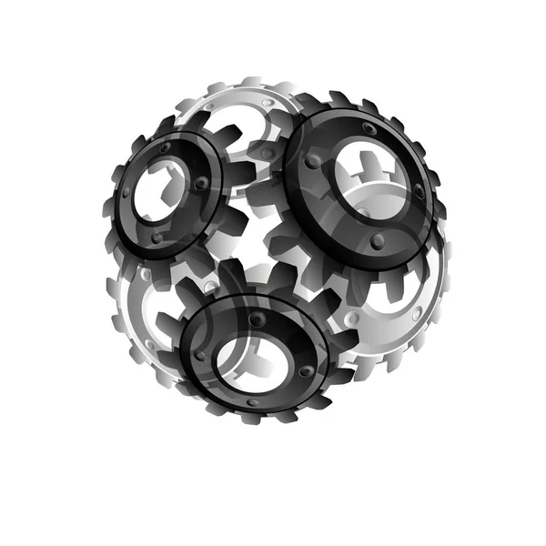 Gears in betrokkenheid. Engineering, tekenen van abstracte industriële achtergrond met een tandwielen. — Stockvector