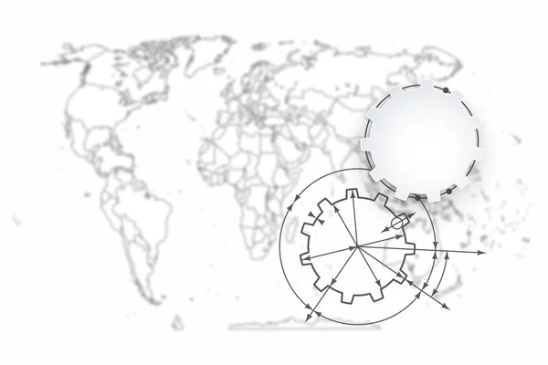 Fogaskerekek elkötelezettség. Műszaki rajz absztrakt ipari háttér egy fogaskerék. — Stock Vector