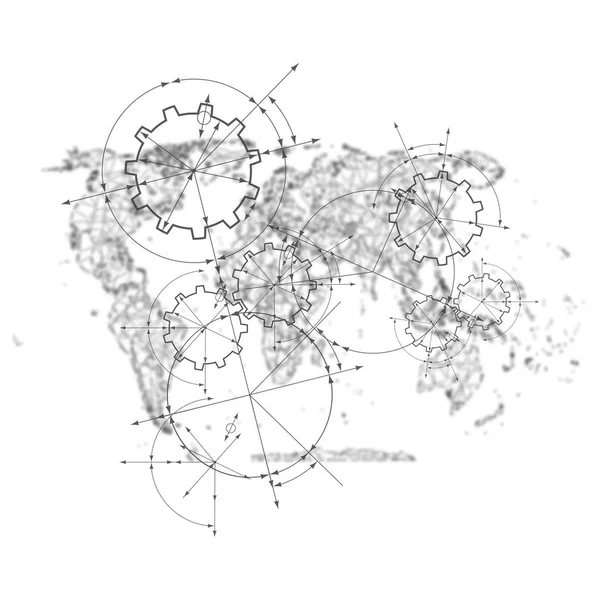 Mapa politického abstraktu světa — Stockový vektor
