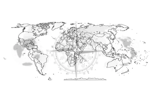 Karte der politischen Abstraktion der Welt — Stockvektor