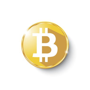 Blok zinciri bitcoin etiket web veya baskı için. Bitcoin Kripto Döviz Alım blockchain düz renkli bir üçgen arka plan.