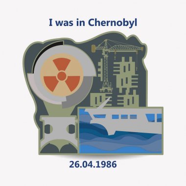 Çernobil, 26 Nisan 1986 siyah mürekkep yazı vektör