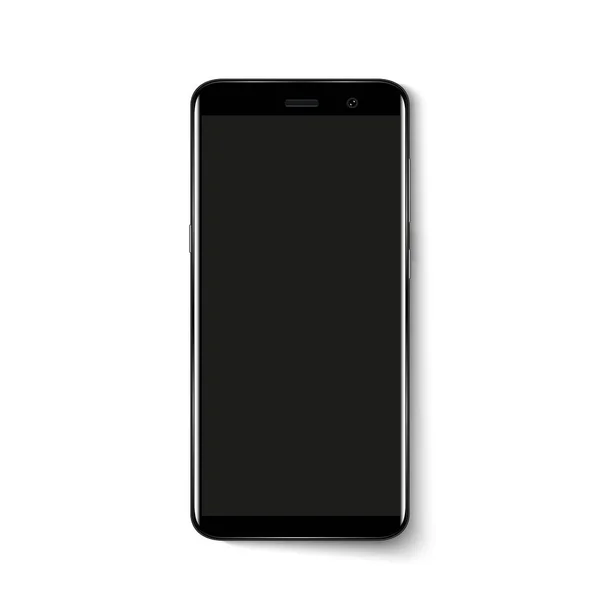 Teléfono teléfono inteligente negro sobre un fondo blanco — Vector de stock