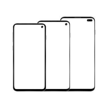 Beyaz arkaplanda siyah akıllı telefon