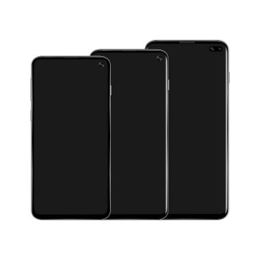 Beyaz arkaplanda siyah akıllı telefon