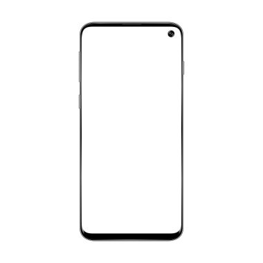 Beyaz arkaplanda siyah akıllı telefon