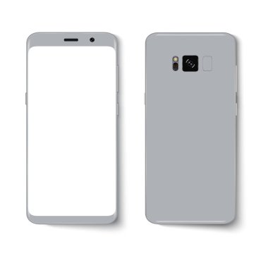 Beyaz arkaplanda siyah akıllı telefon