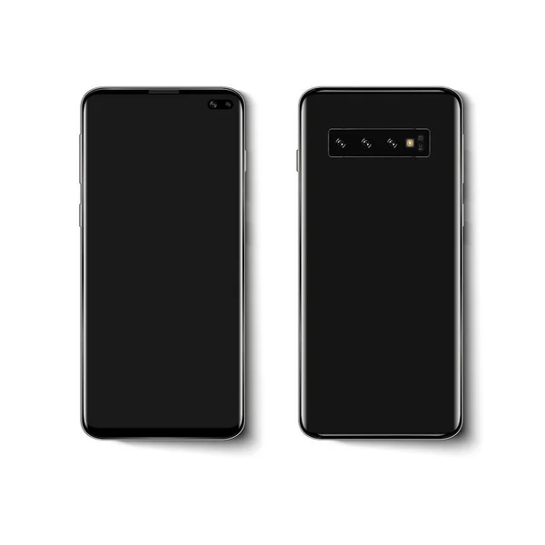 Téléphone smartphone noir sur fond blanc — Image vectorielle
