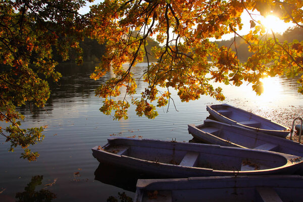 Sunny autumn afternoon on the lake