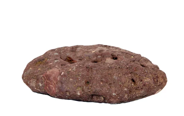 Red jasper stone isolated on white background close-up. — Stock Photo, Image