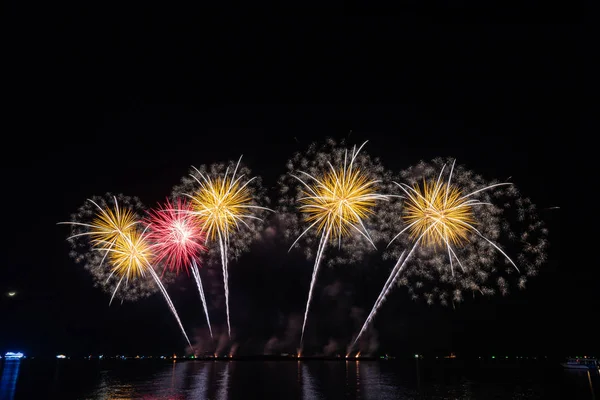 Fireworks Display Showing Pattaya International Fireworks Festival Pattaya Beach Thailand — Stock Photo, Image